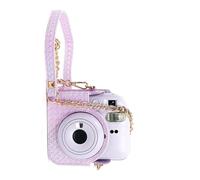 Uitndvyte Funda de piel sintética para cámara Mini12 Instants con correas ajustables para el hombro y bolsillo, AA
