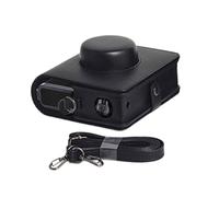Uitndvyte Funda de piel sintética suave para cámara de viaje, bolsa de hombro para cámara de película ancha + correas para el hombro, Black