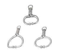Uitndvyte Juego de 3 anillos nasales de acero inoxidable con resorte para vacas para ganado con diseño de bloqueo automático, accesorios de cría, herramienta veterinaria de gestión de ganado