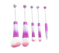 [Uitndvyte] Juego de brochas de maquillaje con mango de metal, brochas de maquillaje con sombras de ojos, brochas de brasiles para maquillaje con cuentas