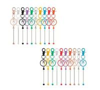 Uitndvyte Juego de llaveros de cuentas de metal con 20 piezas de materiales de aleación resistentes para llaveros personalizados y decoraciones informales, regalos personalizables