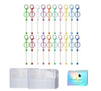 Uitndvyte Juego de llaveros hechos a mano con varillas metálicas para abalorios, bolsas de regalo resellables y tarjetas para entusiastas de las manualidades