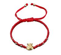 Uitndvyte Regalo de Año Nuevo trenzado rojo que simboliza la paz y la felicidad con diseños de cierre ajustable, pulsera trenzada ajustable, One Size, como se describe