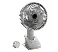 Uitndvyte Ventilador de clip USB giratorio de 180 grados con base desmontable, capacidad de clip de 15.7 pulgadas, modo de 3 velocidades, perfecto para uso multiusos ventilador de clip portátil