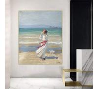 Uiujiij Kit de pintura por números para adultos, pintura al óleo sobre lienzo, kit de arte clásico, la dama de Joaquín Sorolla con un perro, 1 pieza