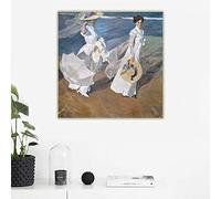 Uiujiij Pintura por números para adultos, Joaquín Sorolla, paseo por la orilla del mar, kit de arte en lienzo, pintura al óleo para principiantes