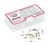 Uiusaur 500pcs 25 Value Carbon Film Resistors Assortment Kit 1 Ohm-1M Ohm with 5% 1/4W for Industrial Electrical and Arduino， TV, LCD Monitor, Radio, Stereo, Game, Washing Machine, Water Heater, etc.