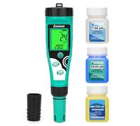 UIUZMAR Medidor de pH y Cloro para Piscinas, Digital Medidor de pH y Salinidad para Piscinas de Agua Salada, 7 en 1 FAC/pH/Sal/ORP/TDS/EC/Temp comprobador con Solución de Calibración para Spas