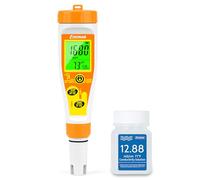 UIUZMR Medidor de Sal y pH Piscinas, Medidor Digital de Salinidad Piscina Agua, 5 en 1 Medidor de pH/Sal/TDS/EC/Temp con 12.88mS/cm Solución de Calibración para Piscina Salina, Acuario, Spa, Agua