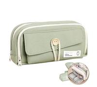 UIVXXUD Kawaii - Bolsa de lona para bolígrafos con gran capacidad y organización multicapa (verde)