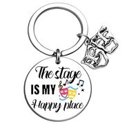 UIWIHHP Llavero de teatro para adolescentes, niñas, mujeres, hombres, regalos de teatro musical, regalo de Broadway para directores, actores, profesores de música, ideas únicas de regalo de cumpleaños