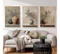 Uixxducc 3er Premium Poster Vintage Olive Rama Aesthetic Deko Imágenes sin marco Lienzo Imágenes Impresión artística Beige Póster para Salón Dormitorio