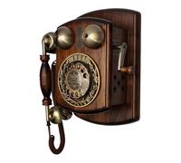UIYOHSADG Teléfono de Pared Rotatorio Vintage, Teléfono Fijo Clásico Retro, Telefonos Fijos de Pared de Estilo Antiguo con Timbre Mecánico y Electrónico para Decoración Casa y Hogar