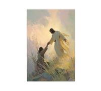UIYTYBGAG Póster de lienzo con texto en inglés "Rise in His Light" de Jesús, decoración de dormitorio, regalo de 24 x 36 pulgadas (60 x 90 cm)