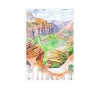 UIYTYBGAG Póster de lienzo de pintura del Parque Nacional Zion, decoración de dormitorio, regalo de 40 x 60 cm
