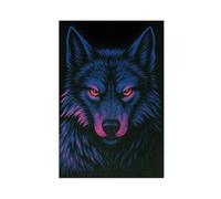 UIYTYBGAG Póster de lobo, lienzo de animales atrevidos, impresión artística para pared, pinturas de 60 x 90 cm