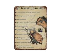 UIYTYBGAG Póster de metal vintage con texto en inglés "Life Lessons For Tatto" (30 x 40 cm)