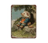 UIYTYBGAG Póster retro con diseño de erizo encantador, letrero de metal de estaño, arte elegante, pintura de hierro, bar, cueva de personas, cafetería, garaje, decoración de pared, 30 x 40 cm