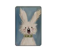 UIYTYBGAG Póster retro de metal con diseño de conejo encantador, arte elegante, pintura de hierro, bar, cueva de personas, cafetería, garaje, póster decorativo de pared, 20 x 30 cm