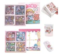UJBVCX 1200+ Hojas Kawaii Lindo Adhesivo, Kawaii Stickers, Mini Pegatinas de Dibujos Animados Niñas, Pegatinas Kawaii, Scrapbooking Decoración, para Maletas y Portátil, para Adultos Niños