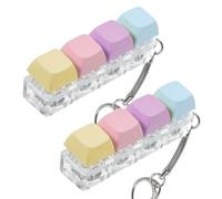 UJBVCX 2 Piezas Teclado Fidget Toys, Teclado Fidget Clicker, Llavero de 4 Colores Botón, Juguetes de Descompresión Clicker Botón para Aliviar el Estrés Pass Tiempo