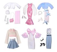 UJBVCX 20 Piezas Ropa y Accesorios, Compatibles con Barbie Muñecas, Vestido de Cola de Pez, Falda de Cuero, Falda de Jersey, Vestido Ajustado y 2 Vestido y Abrigo de Piel para 11.5 Pulgadas Muñeca