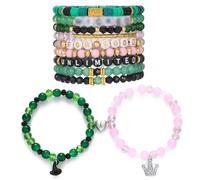 UJBVCX 3 Set Pulseras de la Amistad, Pulsera Elástica, Pulseras de Corona y Sombrero de Bruja, para Joyas de Mujer, para Fiesta
