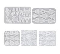 UJBVCX 5PCS Epoxy Resin Molds for Christmas, Epoxy Resin Ornaments for Christmas Tree Snow Boule Silicone for Crafts Keychains Jewelry