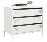UJCHVHN Aparador lateral blanco, 68 x 39 x 58,5 cm, acero laminado en frío, gabinetes y almacenamiento, bufés y aparadores