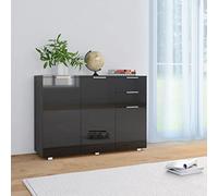 UJCHVHN Aparador negro brillante de 107 x 35 x 80,5 cm, gabinetes y aparadores de almacenamiento