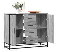 UJCHVHN Aparador Sonoma gris de 92 x 35 x 76 cm, gabinetes de madera diseñados y aparadores de almacenamiento
