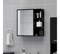UJCHVHN Armario con espejo de baño negro de 62,5 x 20,5 x 64 cm, madera de ingeniería