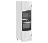 UJCHVHN Artículo-Horno Gabinetes de 2 piezas Kalmar de madera de ingeniería blanca brillante, gabinetes y almacenamiento, gabinetes de cocina