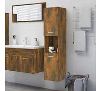 UJCHVHN Artículo: mueble de baño de roble ahumado, 30 x 30 x 130 cm, madera de ingeniería, armarios y almacenamiento, unidades de tocador, unidades de tocador de baño