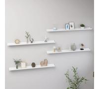 UJCHVHN Estantes de pared 4 unidades, color blanco, 100 x 9 x 3 cm, estantes de pared y repisas
