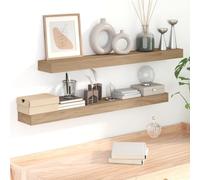 UJCHVHN Estantes de pared de 2 piezas de 110 x 15 x 4 cm, madera maciza de teca, estanterías, estantes de pared y repisas