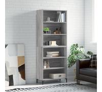 UJCHVHN Highboard Grey Sonoma 69,5 x 32,5 x 180 cm, gabinetes de madera diseñados y aparadores de almacenamiento