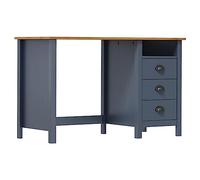 UJCHVHN Item-Desk Hill - Escritorio con 3 cajones, color gris, 120 x 50 x 74 cm, madera de pino maciza, escritorios de oficina