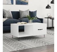 UJCHVHN Mesa de centro blanca de 90 x 50 x 40 cm, mesas de centro de madera de ingeniería