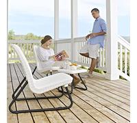 UJCHVHN Muebles de exterior Keter 218155Furniture - Juego de muebles de patio (3 piezas), color blanco