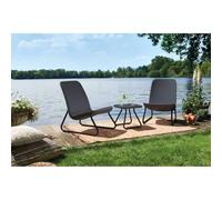 UJCHVHN Muebles de exterior Keter - Juego de muebles de patio de 3 piezas Rio GraphiteFurniture