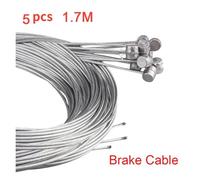 UJEDFHV Cable Freno Bicicleta 5/10pcs 2Meter Bicycle Brake Line Speed Fixed Gear Shifter Cable Set Core Inner Wire for Road Bike(5-Brake Cable-1.7M)