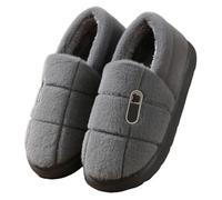 UJEDFHV Chinelos Homem Pantuflas De Algodón De Talla Grande For Hombre, Pantuflas De Invierno Cálidas Con Fondo Grueso Y Forro Polar, 45, 46, 47 Y 48(Black2,44-45)