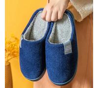 UJEDFHV Chinelos Homem Zapatillas de algodón for dormitorio, zapatos invierno cálidos y peludos for hombre mujer, zapatillas interior, casa cálidas, chanclas for(Navy Blue,38-39)