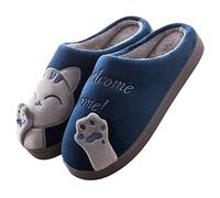 UJEDFHV Chinelos Homem Zapatillas de algodón for hombres y mujeres, máscara Halloween, hogar, antideslizantes, parejas, zapatos felpa for interiores en invierno(F3,40-41)