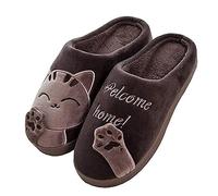 UJEDFHV Chinelos Homem Zapatillas de algodón for hombres y mujeres, máscara Halloween, hogar, antideslizantes, parejas, zapatos felpa for interiores en invierno(F6,40-41)