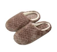 UJEDFHV Chinelos Homem Zapatillas de casa felpa for hombre y mujer, zapatos planos suaves cálidos, calzado interior for el hogar, Color caramelo, otoño e invierno(A-Coffee,42-43)