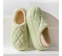 UJEDFHV Chinelos Homem Zapatillas de invierno for hombre, zapatillas cálidas e impermeables for exteriores, calzado for mujer felpa for interiores, antideslizante con plataforma gruesa(B-green,44-45)