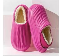 UJEDFHV Chinelos Homem Zapatillas de invierno for hombre, zapatillas cálidas e impermeables for exteriores, calzado for mujer felpa for interiores, antideslizante con plataforma gruesa(Rose,44-45)