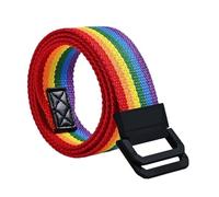 UJEDFHV Cinturón de lona Cinturón de hombre, informal, versátil, accesorio for vaqueros, hebilla doble anilla, cinturón lona tendencia para Trabajo y Uso Diario(Colorful)